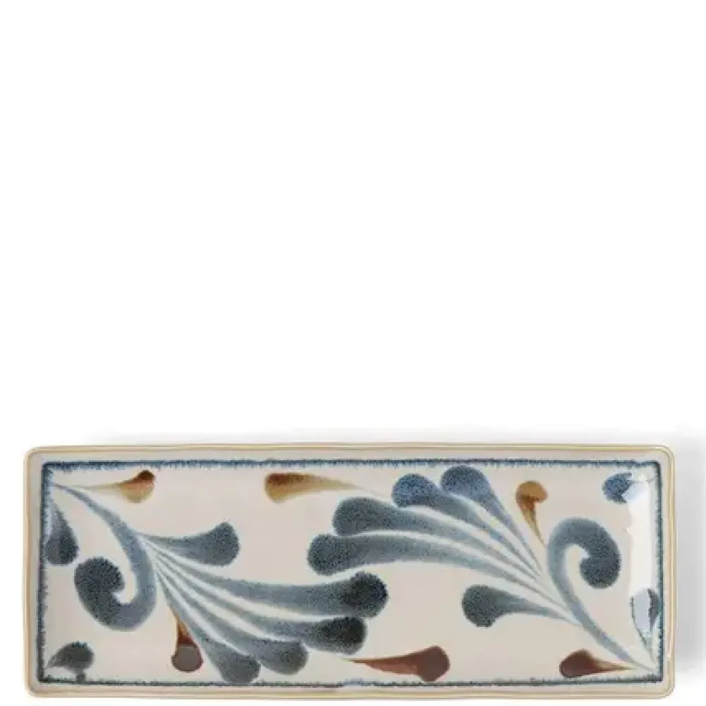 Rustic Blue Vines Rectangle Plate^MIYA Company Best Sale