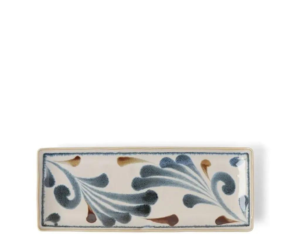 Rustic Blue Vines Rectangle Plate^MIYA Company Best Sale