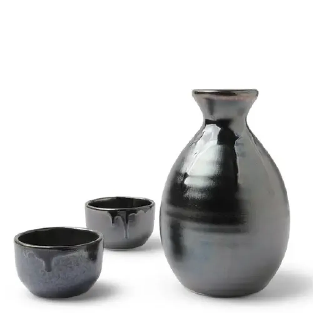 Sake Set Black Luster^MIYA Company Hot