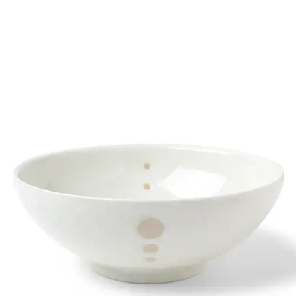 Satin White Dots 8-3/8" Bowl^MIYA Company Clearance