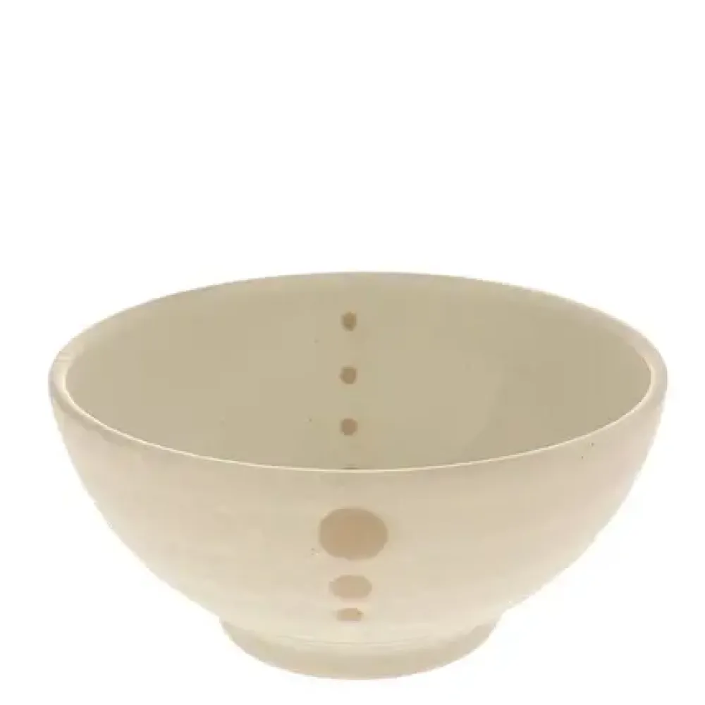 Satin White Dots 7-1/4" Bowl^MIYA Company Cheap