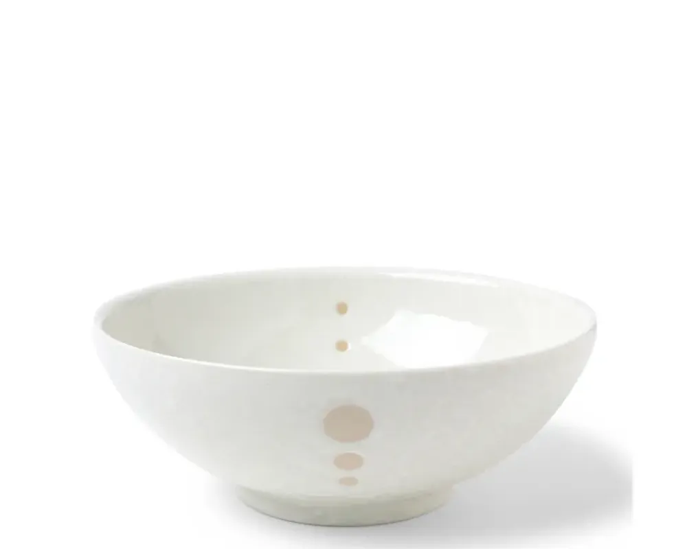 Satin White Dots 8-3/8" Bowl^MIYA Company Clearance