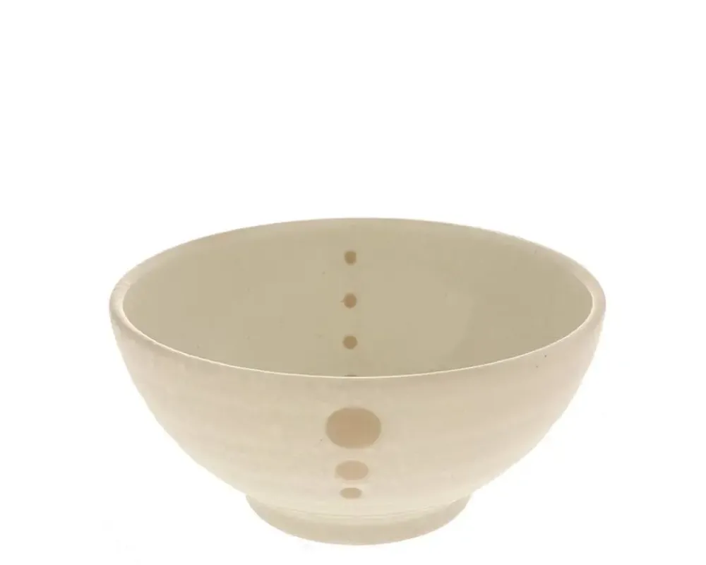 Satin White Dots 7-1/4" Bowl^MIYA Company Cheap