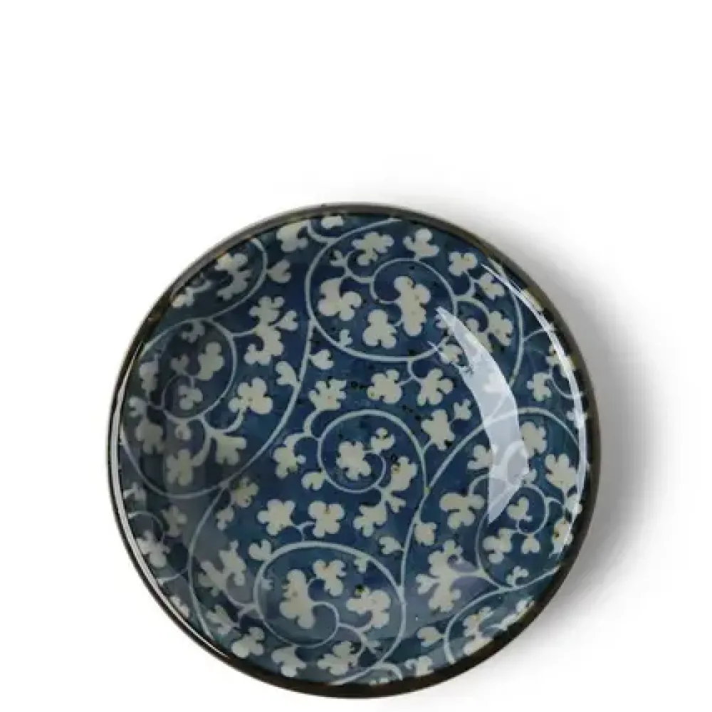 Sauce Dish 3-5/8" Indigo Floral Arabesque^MIYA Company Shop