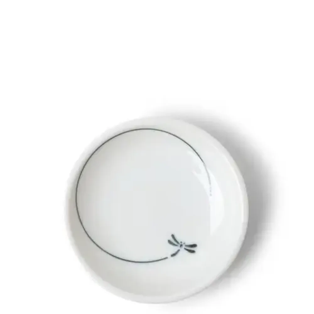 Sauce Dish 3-3/4" White Dragonfly Flight^MIYA Company Cheap