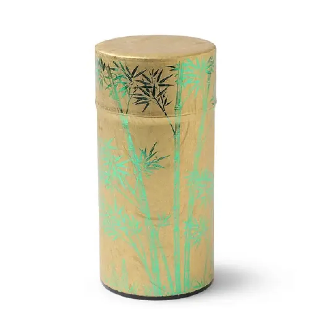 Tea Canister Gold/Green Foil Bamboo^MIYA Company Clearance