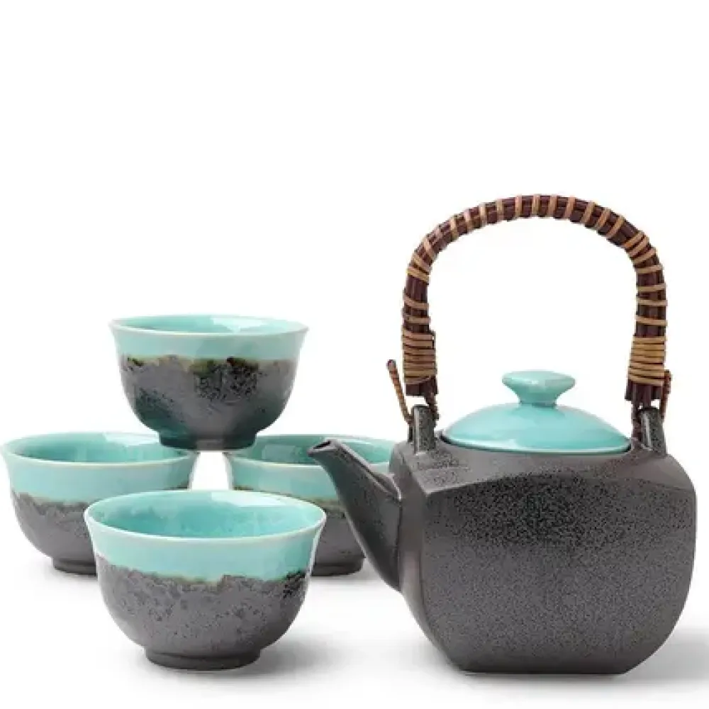 Tea Set Turquoise Sky Square^MIYA Company Outlet