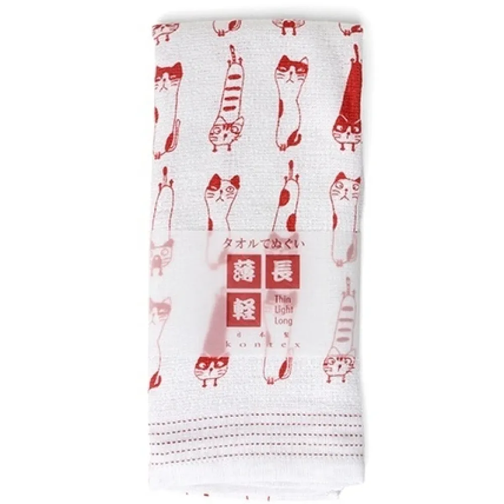 Tea Towel - Red Cats^MIYA Company Clearance