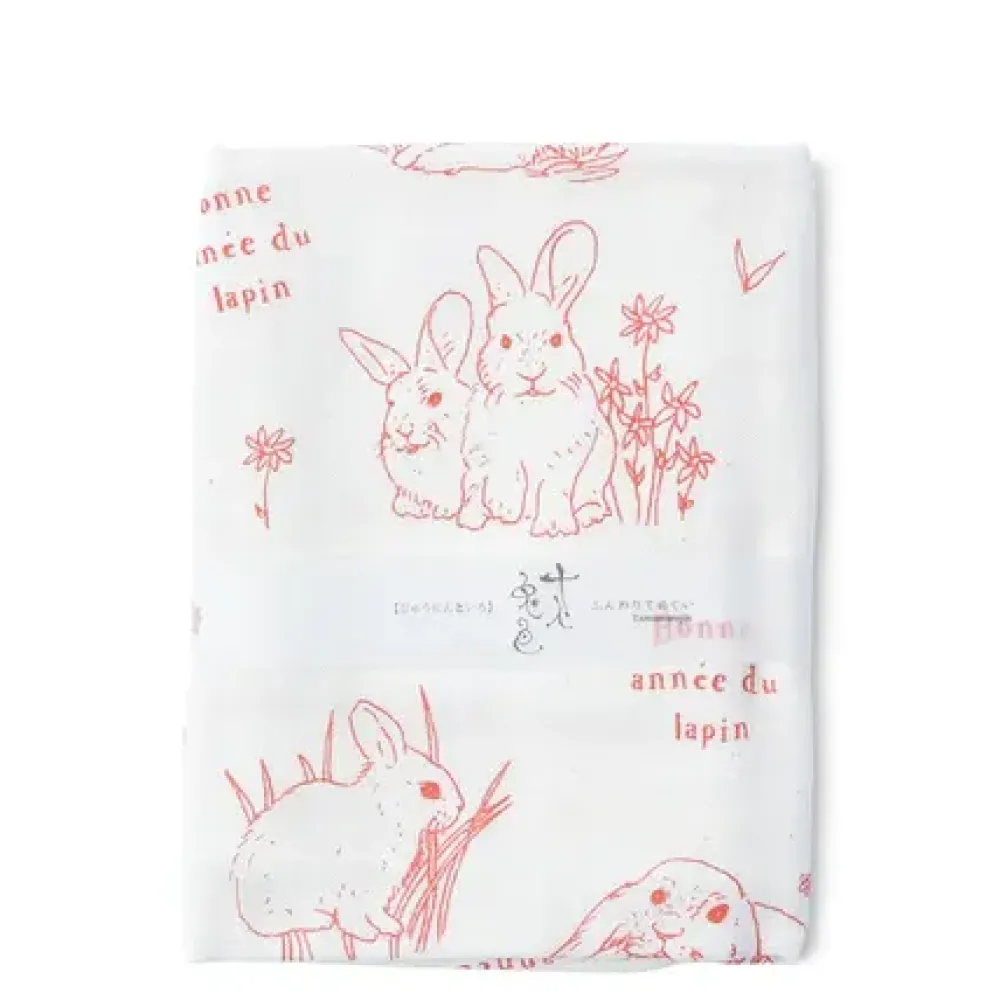 Towel Red Rabbits^MIYA Company Fashion