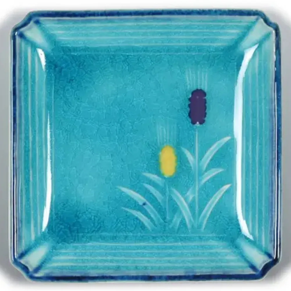 Turquoise Blue Mugi 4.5" Sq. Plate^MIYA Company Flash Sale