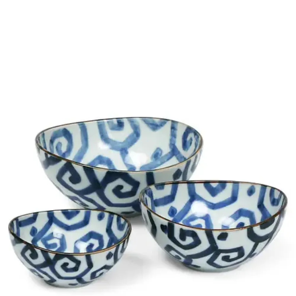 Uzu Karakusa Nested Bowl Set^MIYA Company Outlet